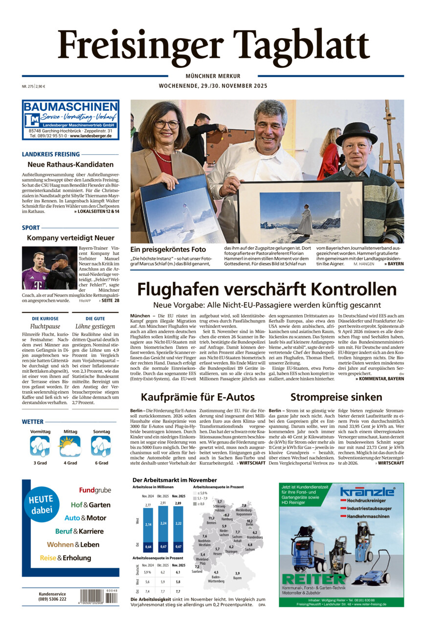 Freisinger Tagblatt vom Samstag, 29.11.2025