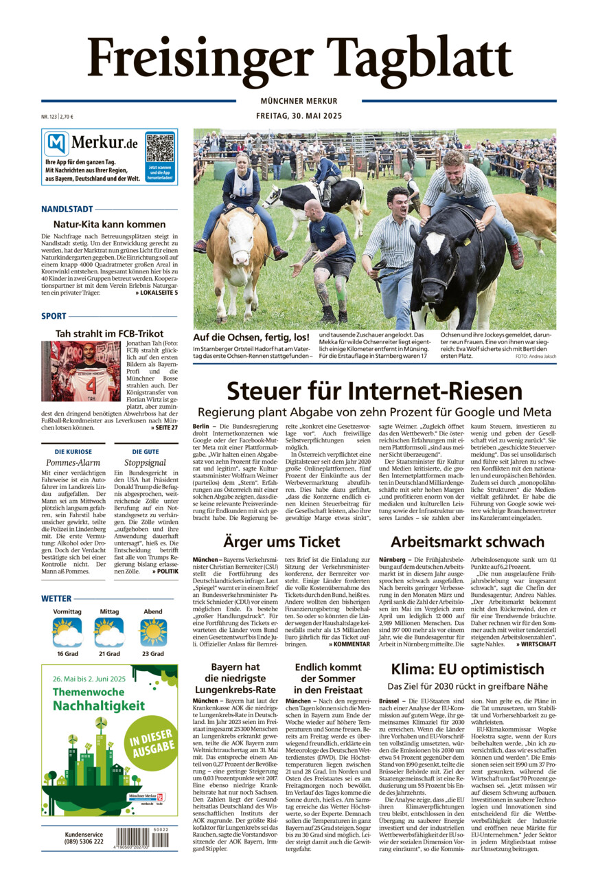 Freisinger Tagblatt vom Freitag, 30.05.2025