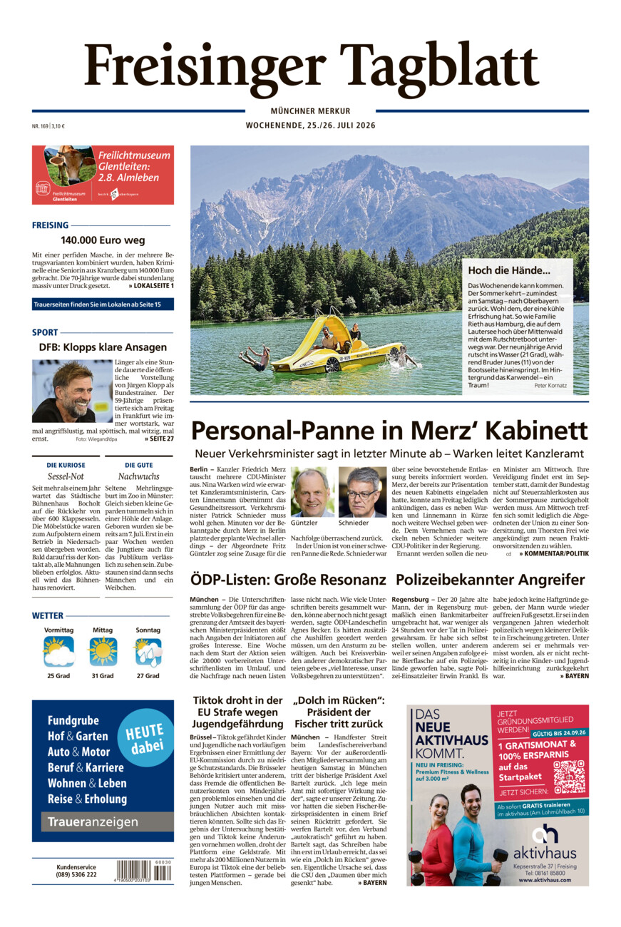 Freisinger Tagblatt vom Samstag, 25.07.2026
