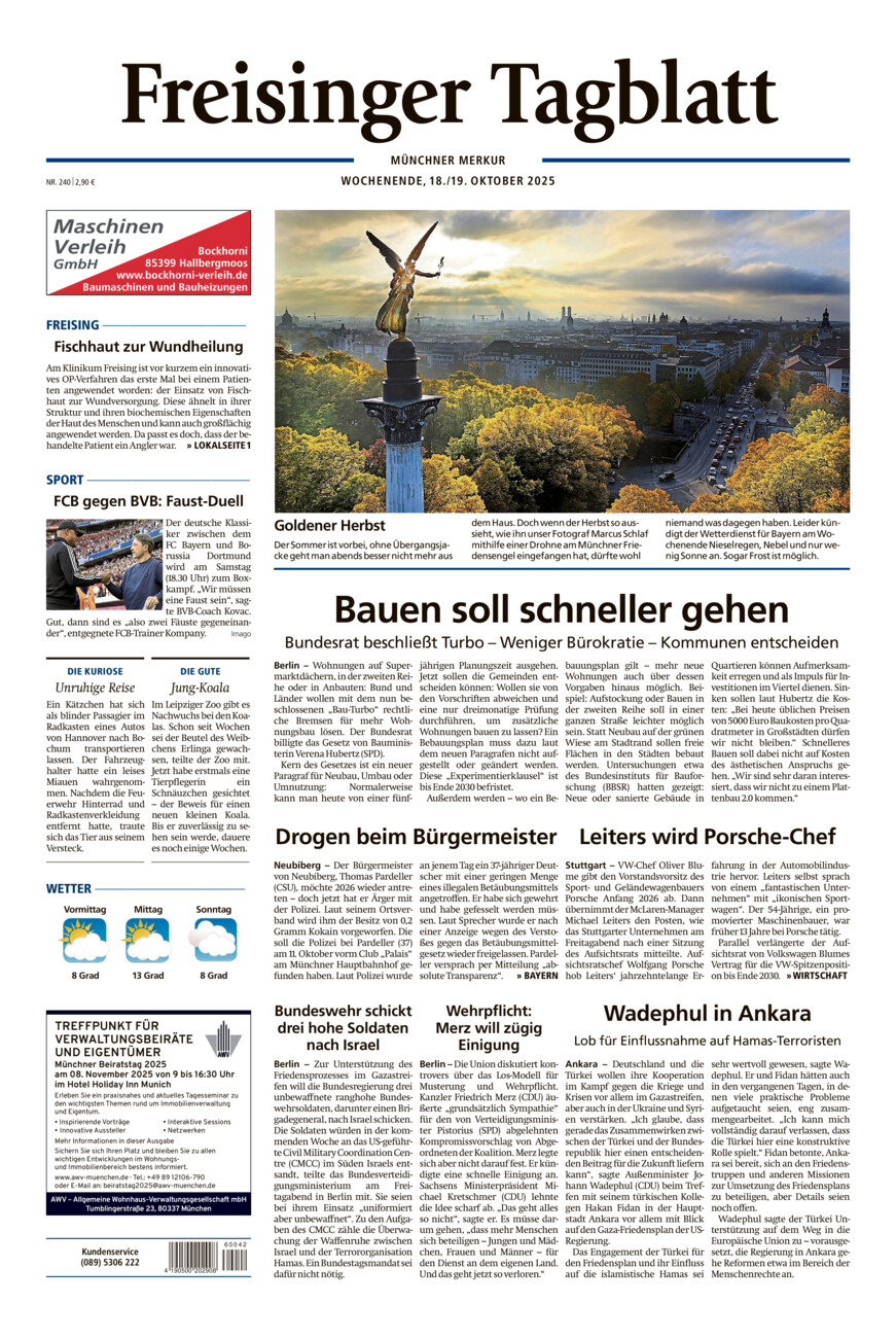 Freisinger Tagblatt vom Samstag, 18.10.2025