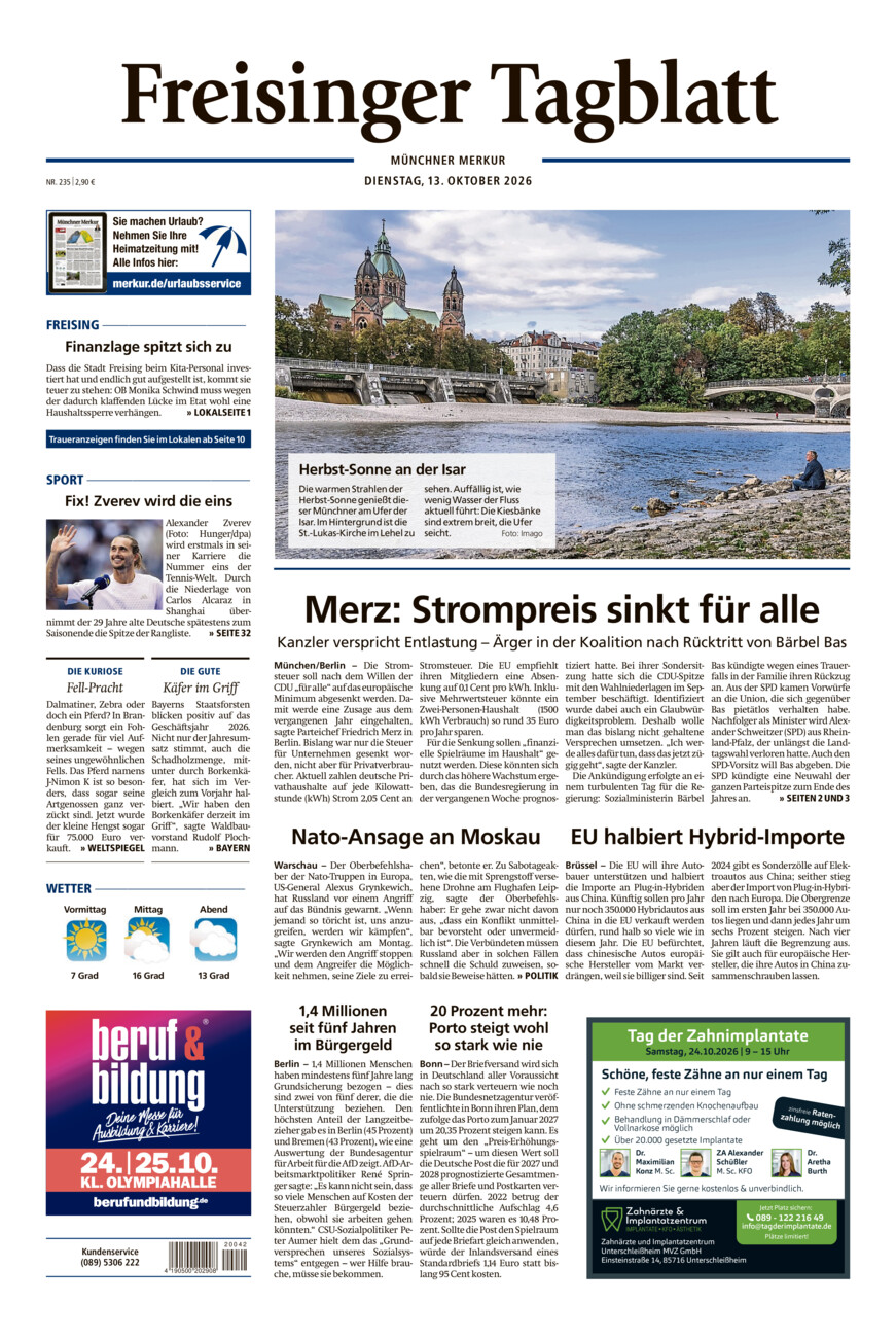 Freisinger Tagblatt vom Dienstag, 13.10.2026