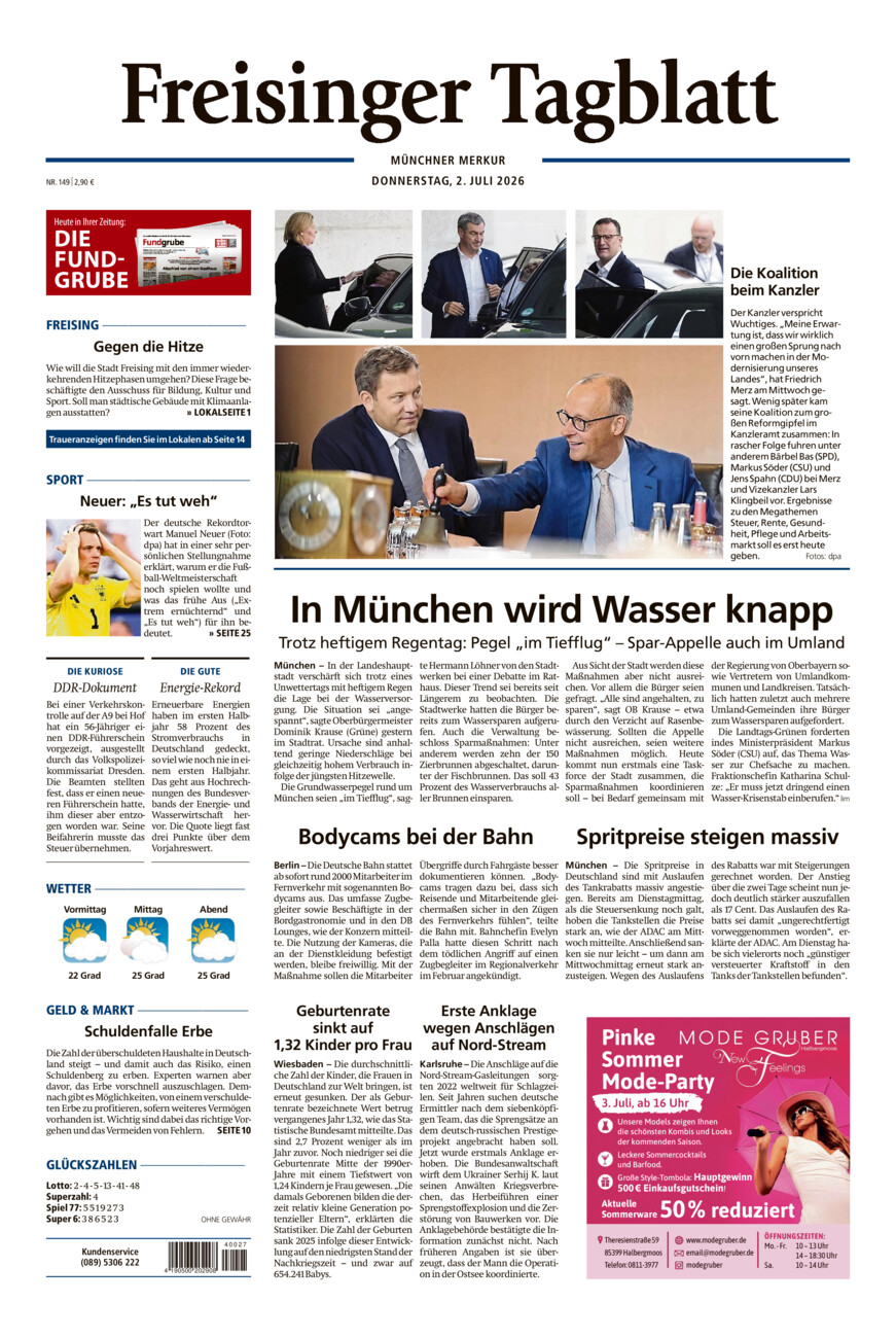 Freisinger Tagblatt vom Donnerstag, 02.07.2026