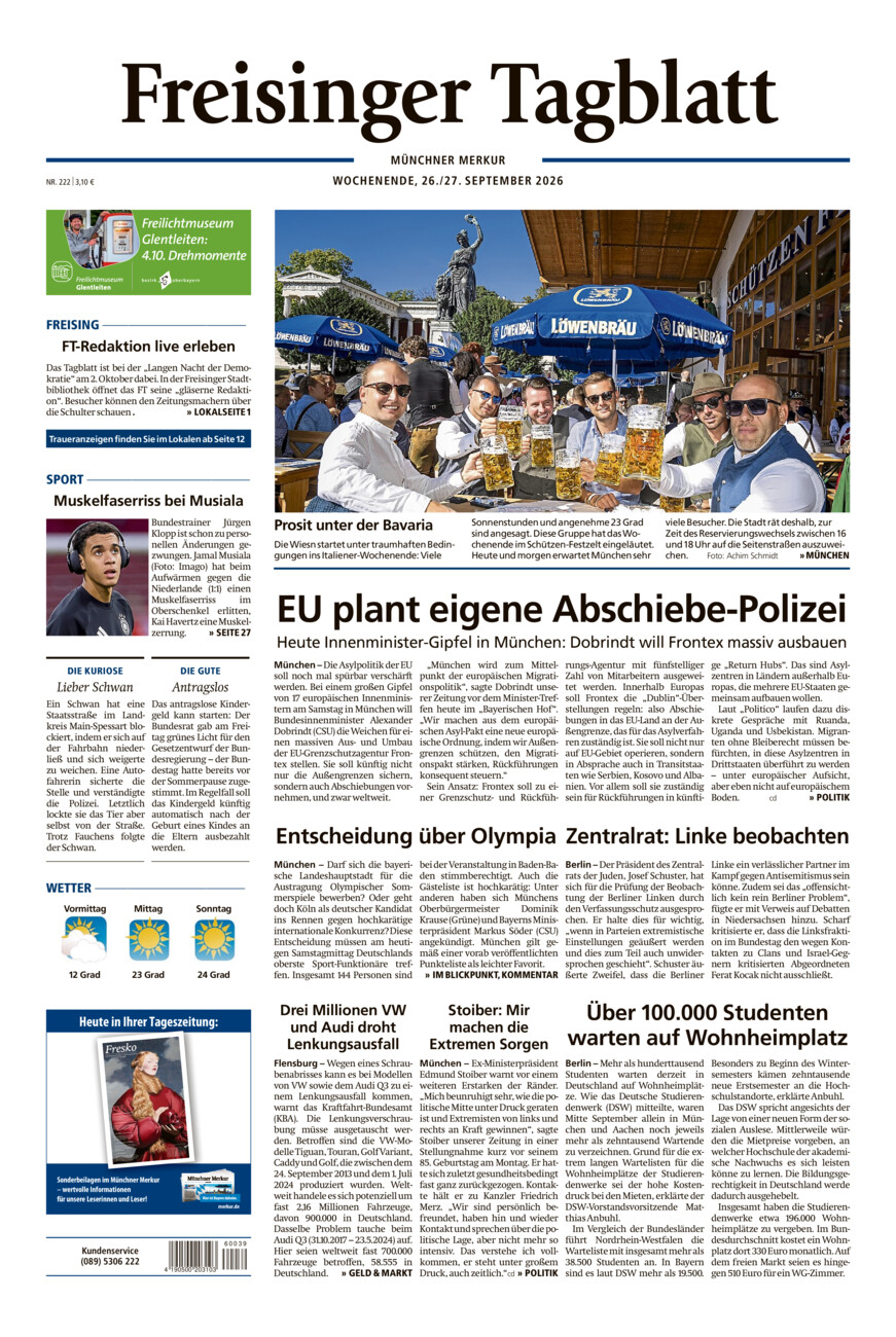 Freisinger Tagblatt vom Samstag, 26.09.2026