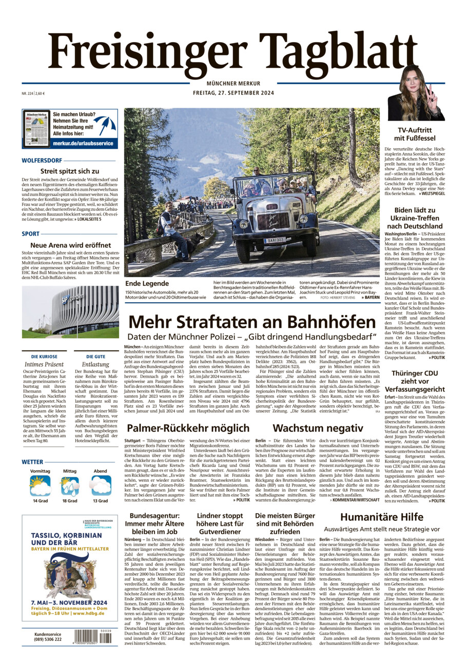 Freisinger Tagblatt vom Freitag, 27.09.2024