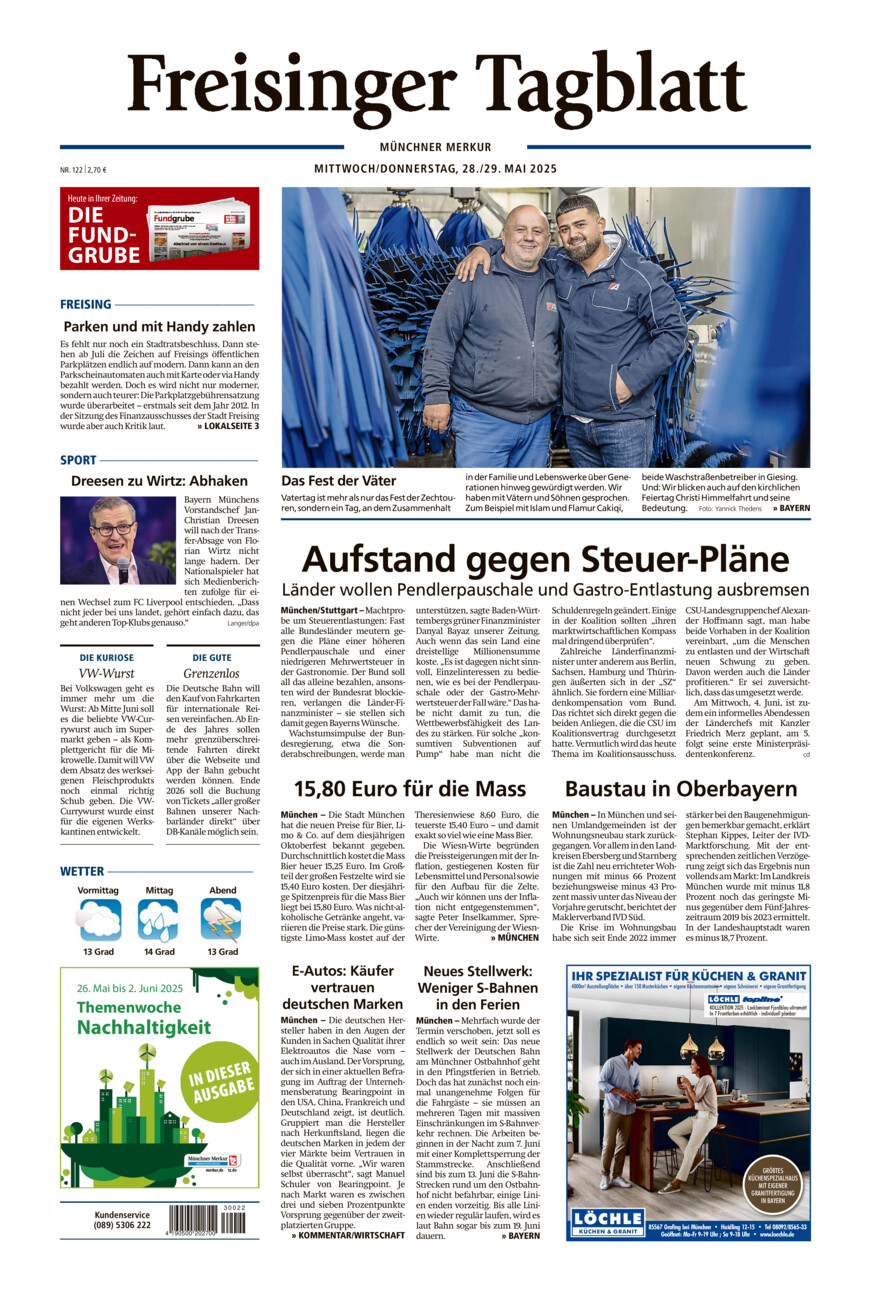 Freisinger Tagblatt vom Mittwoch, 28.05.2025