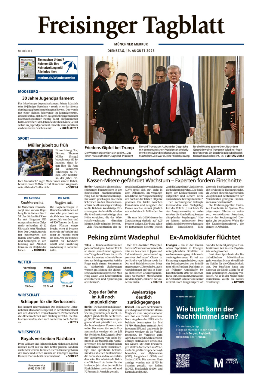 Freisinger Tagblatt vom Dienstag, 19.08.2025