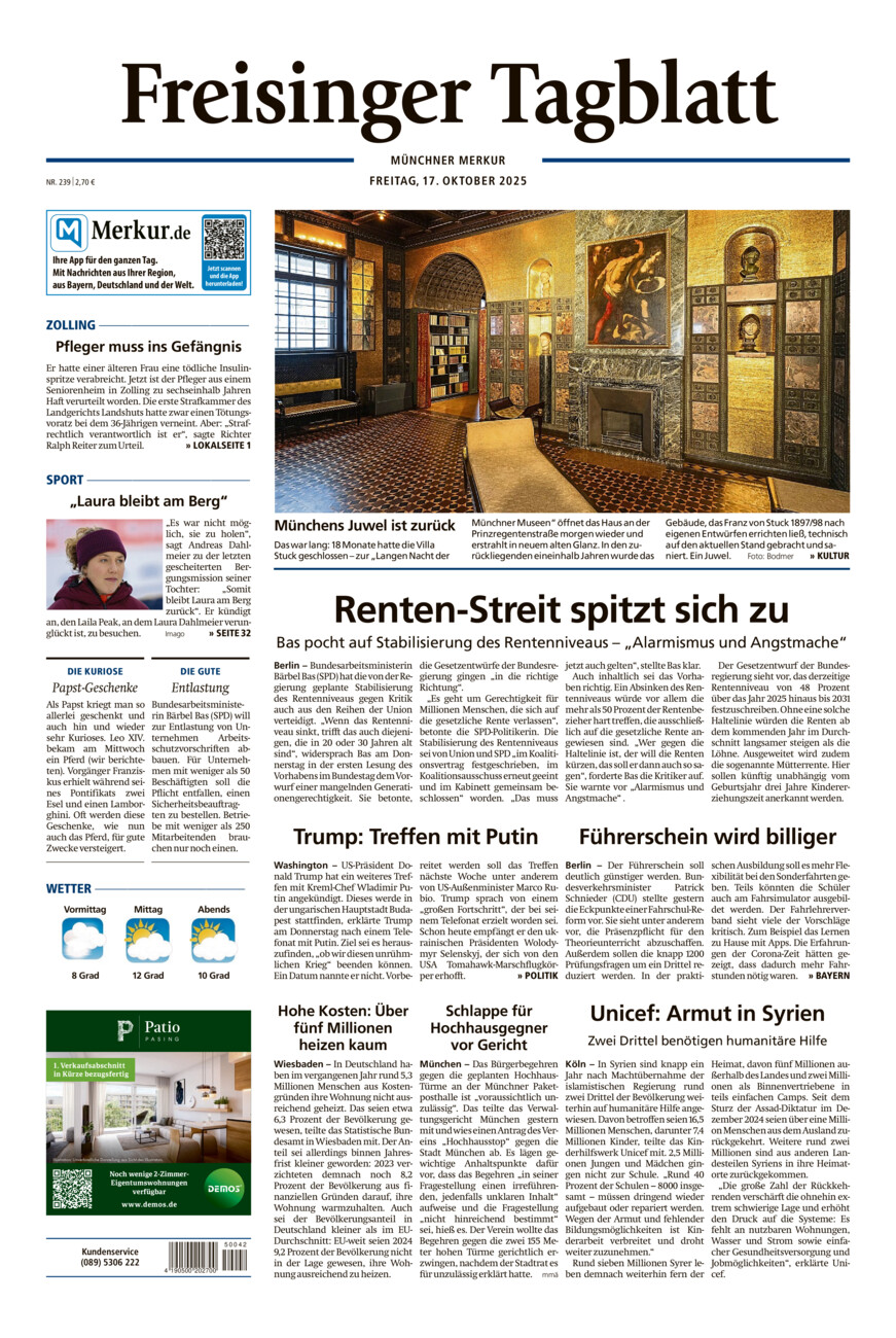 Freisinger Tagblatt vom Freitag, 17.10.2025