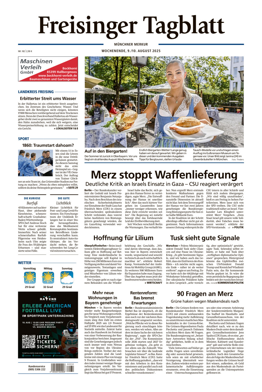 Freisinger Tagblatt vom Samstag, 09.08.2025