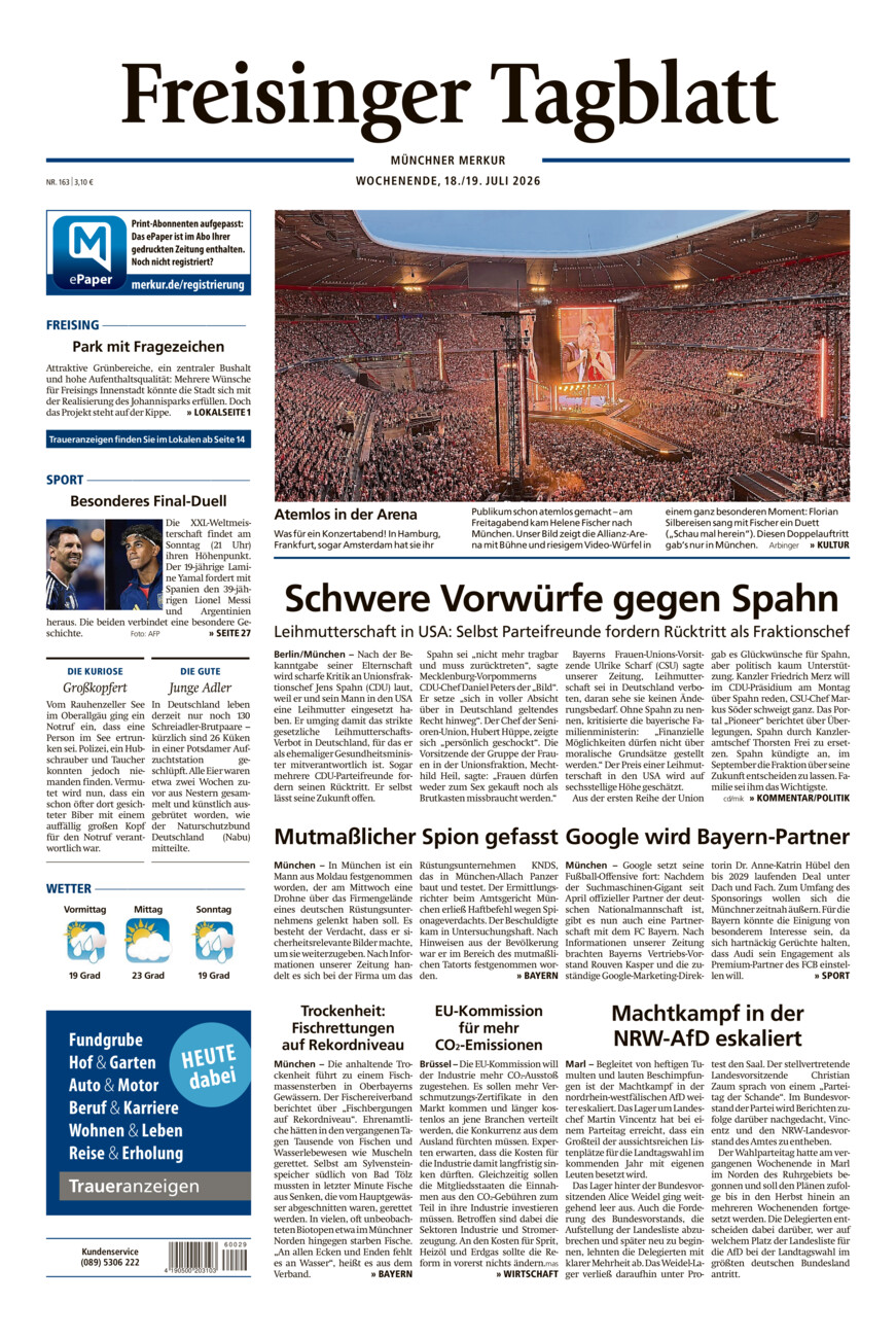 Freisinger Tagblatt vom Samstag, 18.07.2026