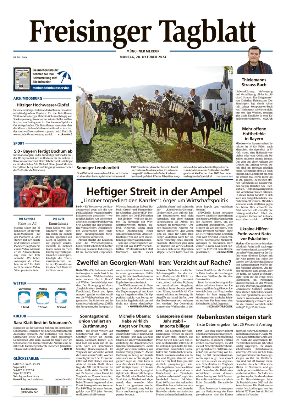 Freisinger Tagblatt vom Montag, 28.10.2024