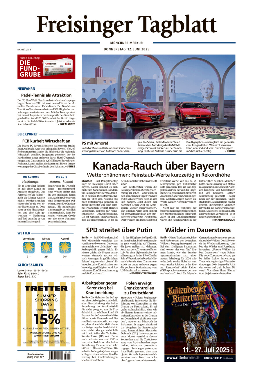 Freisinger Tagblatt vom Donnerstag, 12.06.2025
