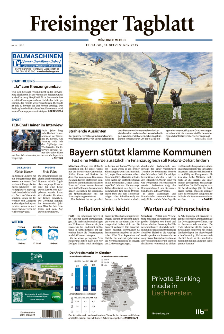Freisinger Tagblatt vom Freitag, 31.10.2025