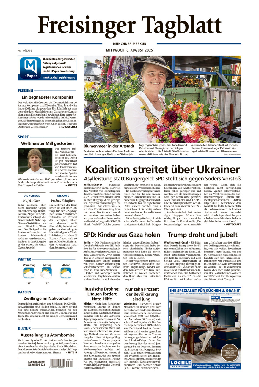 Freisinger Tagblatt vom Mittwoch, 06.08.2025