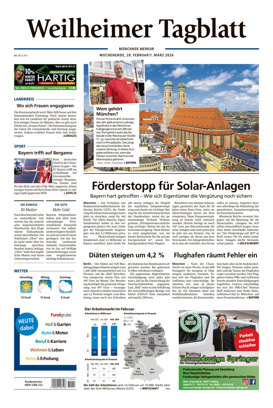 Weilheimer Tagblatt vom Samstag, 28.02.2026