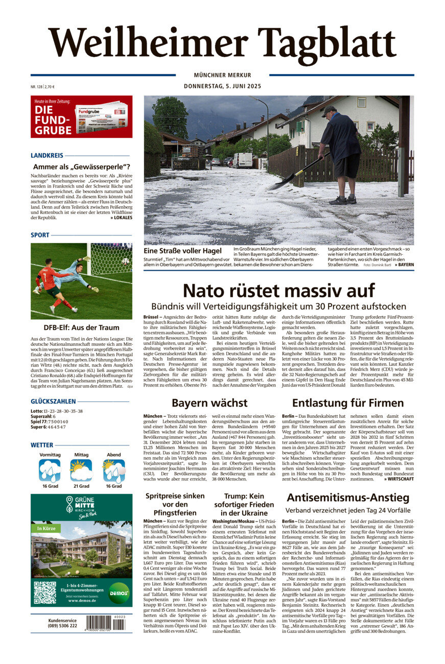 Weilheimer Tagblatt vom Donnerstag, 05.06.2025