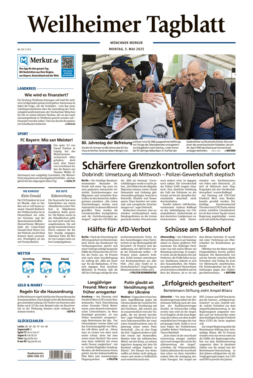 Weilheimer Tagblatt vom Montag, 05.05.2025