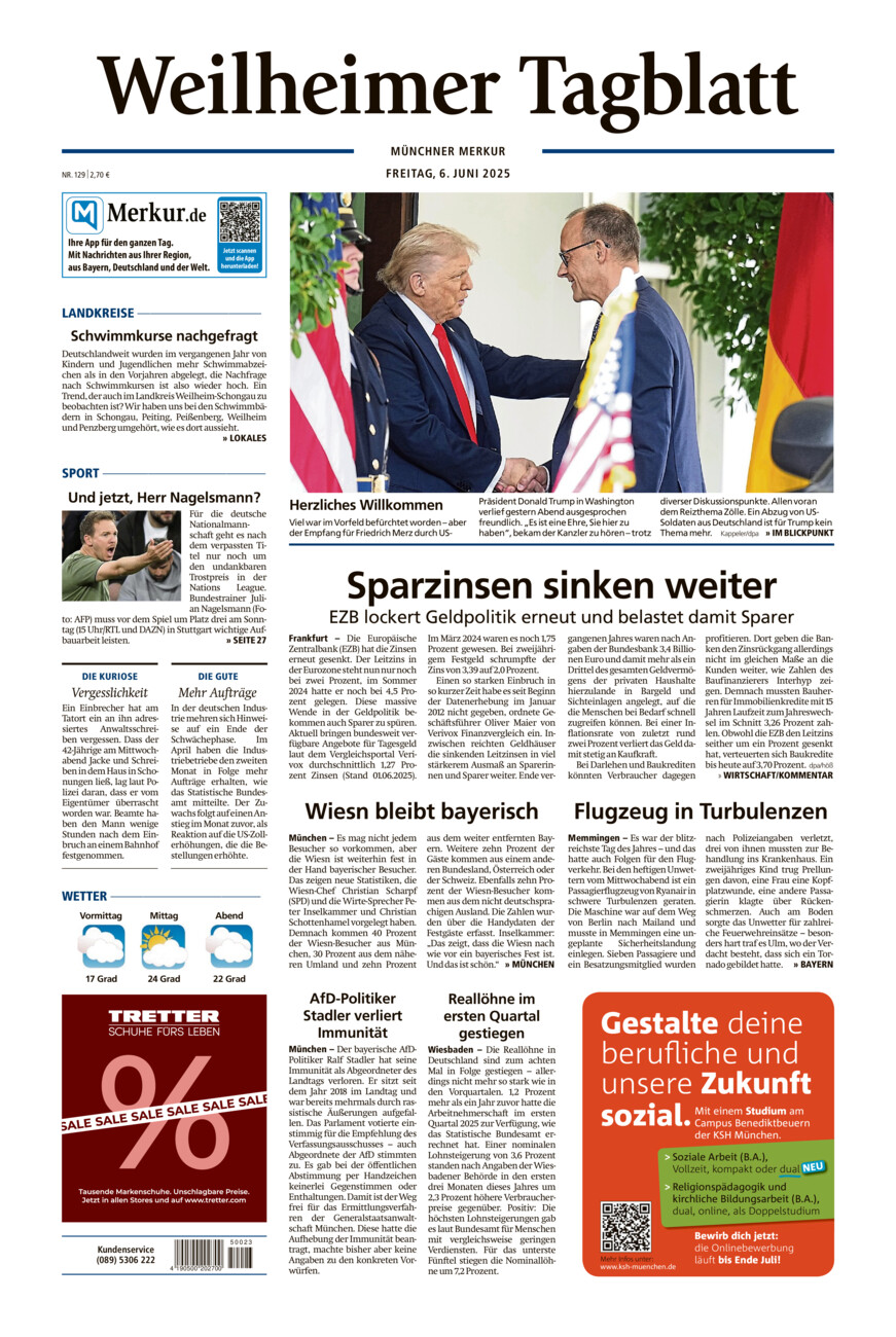 Weilheimer Tagblatt vom Freitag, 06.06.2025