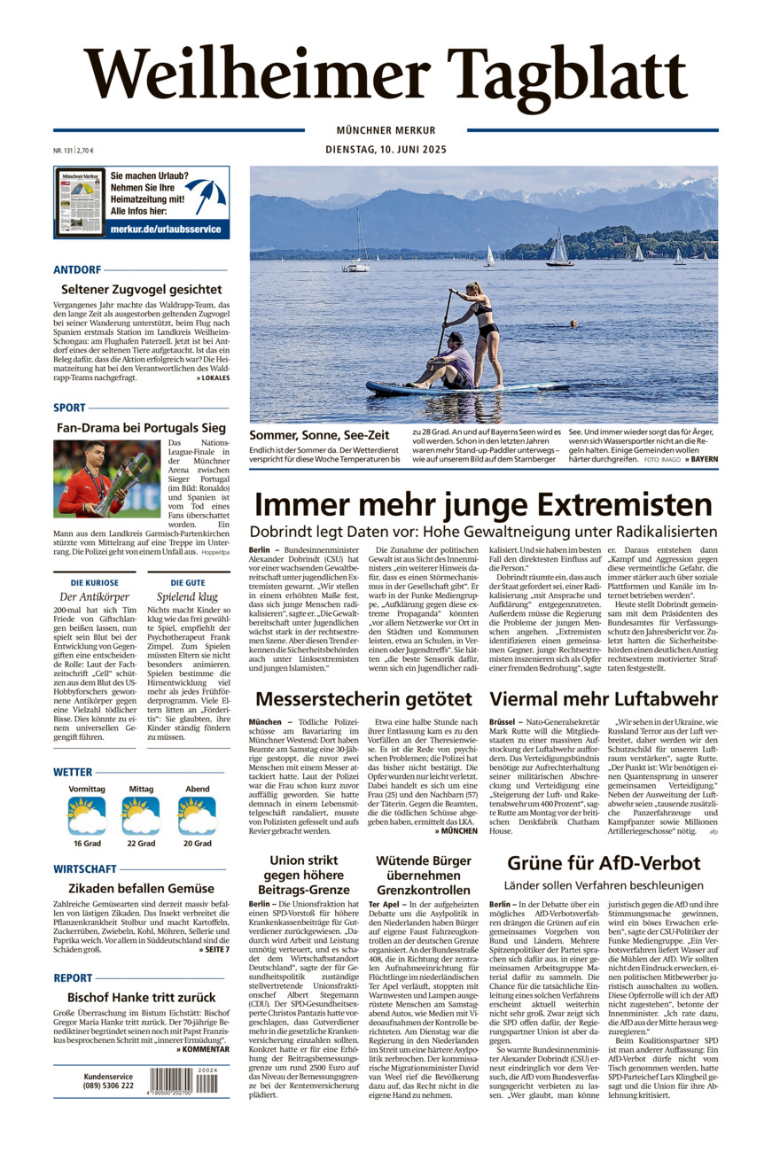 Weilheimer Tagblatt vom Dienstag, 10.06.2025