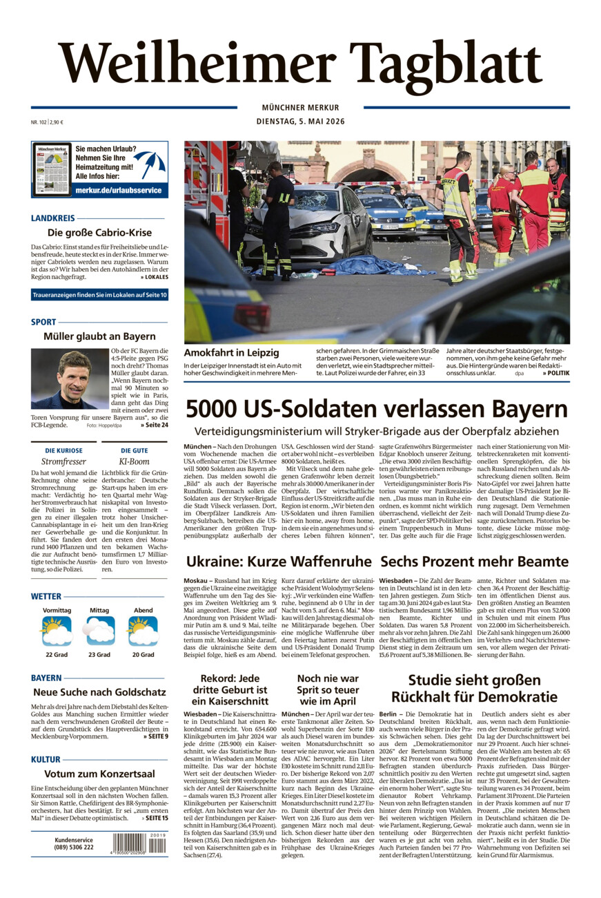 Weilheimer Tagblatt vom Dienstag, 05.05.2026